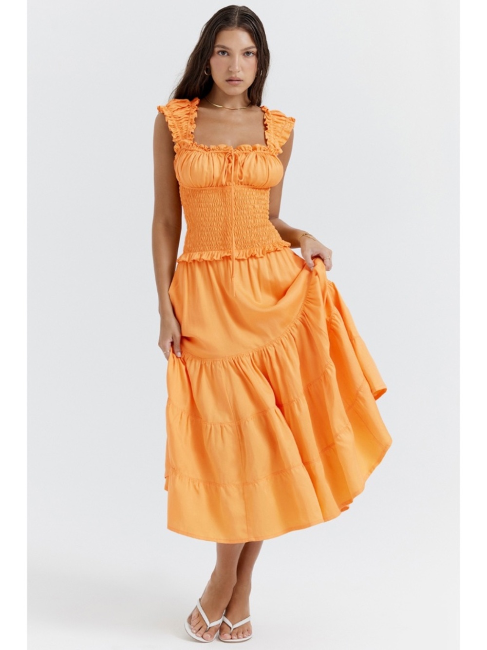 NEW House of CB Phedra Dress Warm Apricot Small - Picture 8 of 17